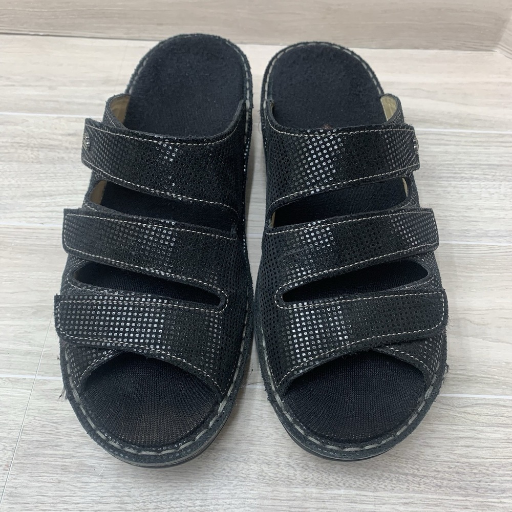 Finn Comfort Cremona Sandals Black Leather Triple Strap Comfort Shoes 5 - Picture 3 of 11